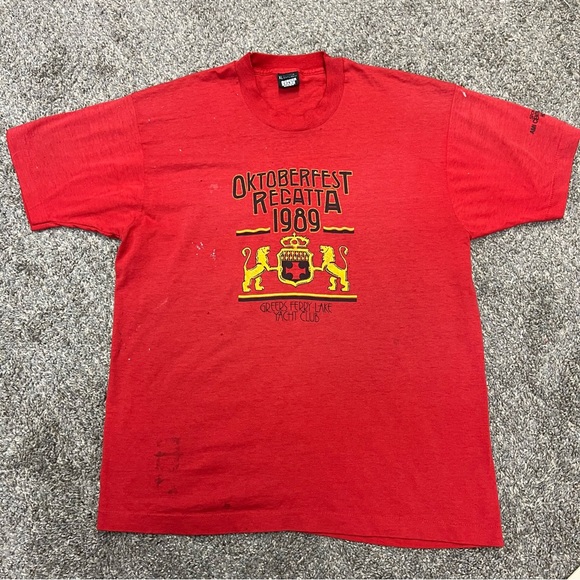 Screen Stars Other - Vintage screen stars best shirt mens‎ XL red short sleeve single stitch Oktober